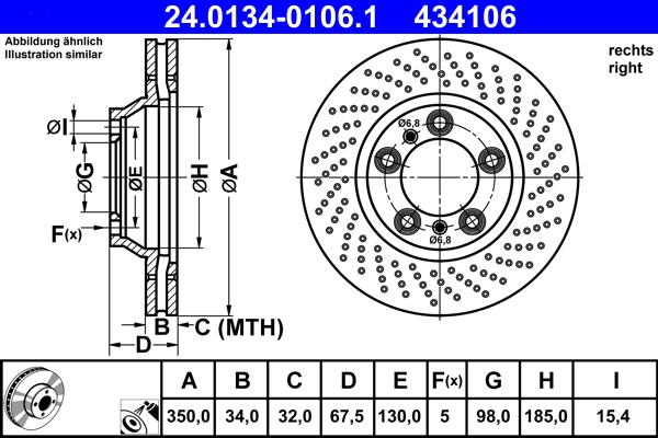 ATE 24.0134-0106.1 - Əyləc Diski furqanavto.az