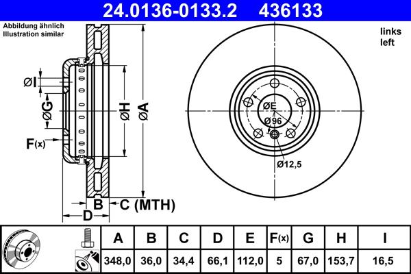 ATE 24.0136-0133.2 - Əyləc Diski furqanavto.az