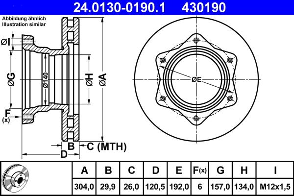 ATE 24.0130-0190.1 - Əyləc Diski furqanavto.az