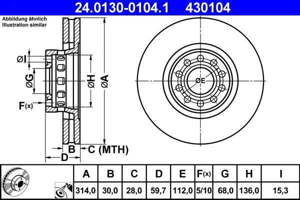 ATE 24.0130-0104.1 - Əyləc Diski furqanavto.az