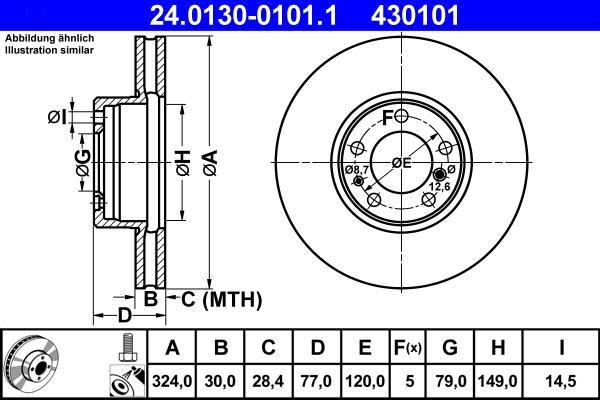 ATE 24.0130-0101.1 - Əyləc Diski furqanavto.az