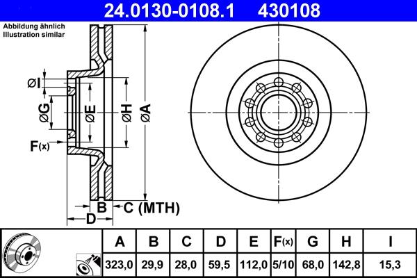 ATE 24.0130-0108.1 - Əyləc Diski furqanavto.az