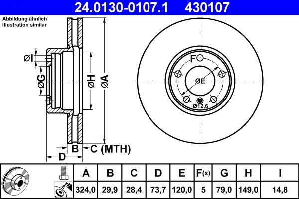 ATE 24.0130-0107.1 - Əyləc Diski furqanavto.az