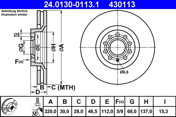 ATE 24.0130-0113.1 - Əyləc Diski furqanavto.az