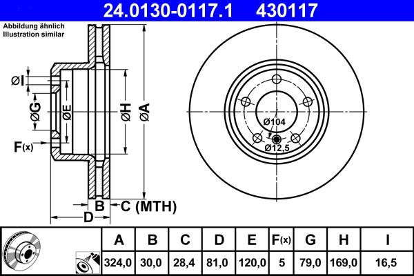 ATE 24.0130-0117.1 - Əyləc Diski furqanavto.az