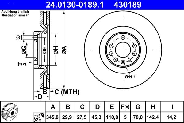 ATE 24.0130-0189.1 - Əyləc Diski furqanavto.az