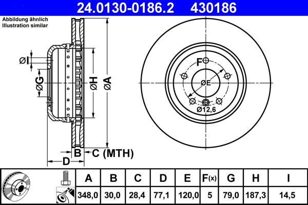 ATE 24.0130-0186.2 - Əyləc Diski furqanavto.az