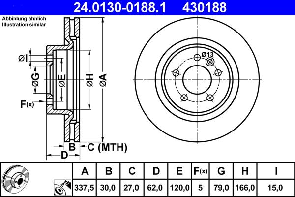 ATE 24.0130-0188.1 - Əyləc Diski furqanavto.az