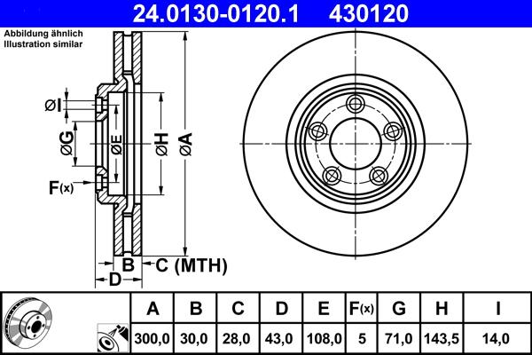 ATE 24.0130-0120.1 - Əyləc Diski furqanavto.az