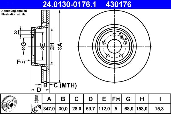 ATE 24.0130-0176.1 - Əyləc Diski furqanavto.az