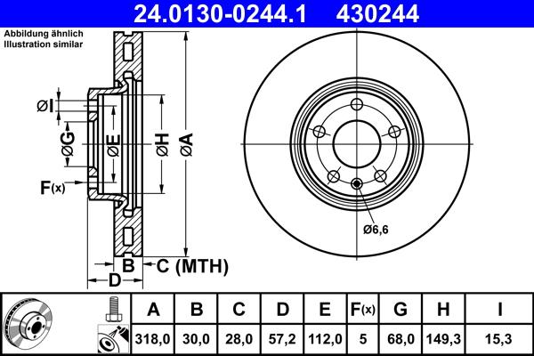 ATE 24.0130-0244.1 - Əyləc Diski furqanavto.az