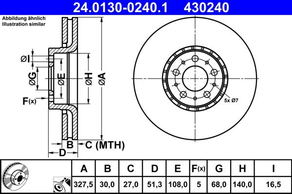 ATE 24.0130-0240.1 - Əyləc Diski furqanavto.az