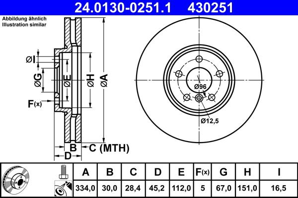 ATE 24.0130-0251.1 - Əyləc Diski furqanavto.az