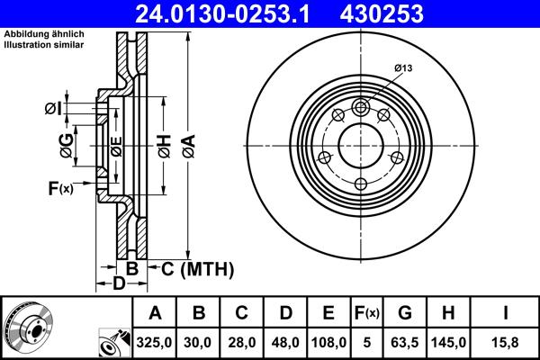 ATE 24.0130-0253.1 - Əyləc Diski furqanavto.az