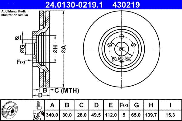 ATE 24.0130-0219.1 - Əyləc Diski furqanavto.az