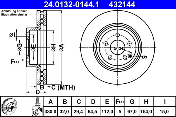 ATE 24.0132-0144.1 - Əyləc Diski furqanavto.az