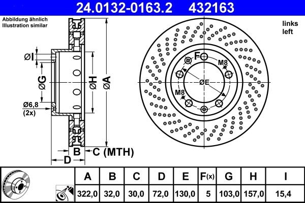 ATE 24.0132-0163.2 - Əyləc Diski furqanavto.az