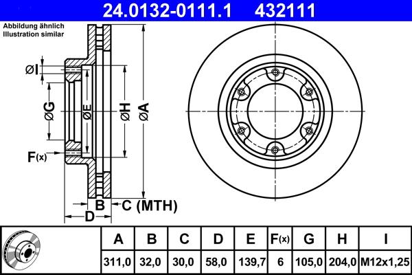 ATE 24.0132-0111.1 - Əyləc Diski furqanavto.az