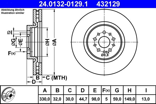 ATE 24.0132-0129.1 - Əyləc Diski furqanavto.az