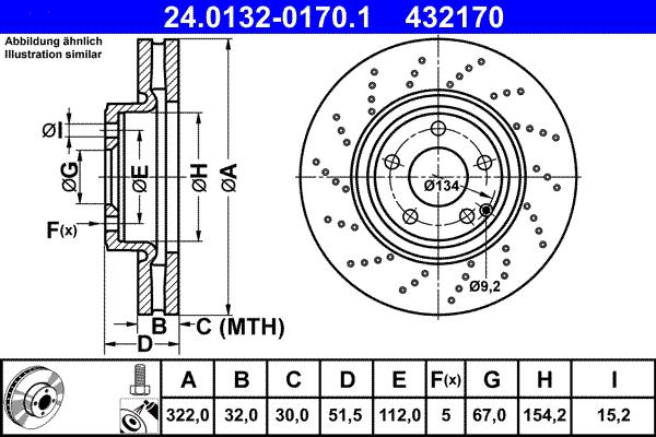 ATE 24.0132-0170.1 - Əyləc Diski furqanavto.az