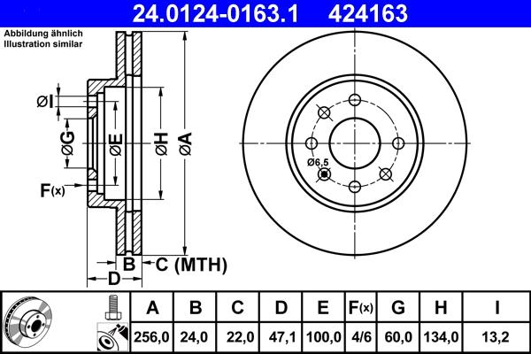 ATE 24.0124-0163.1 - Əyləc Diski furqanavto.az