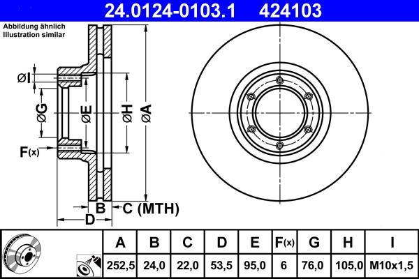 ATE 24.0124-0103.1 - Əyləc Diski furqanavto.az