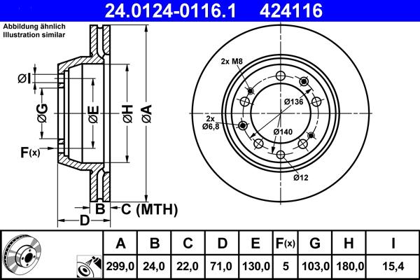 ATE 24.0124-0116.1 - Əyləc Diski furqanavto.az