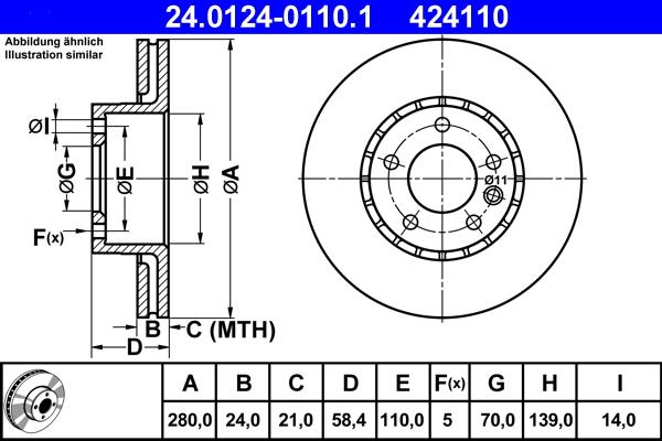 ATE 24.0124-0110.1 - Əyləc Diski furqanavto.az