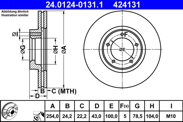 ATE 24.0124-0131.1 - Əyləc Diski furqanavto.az