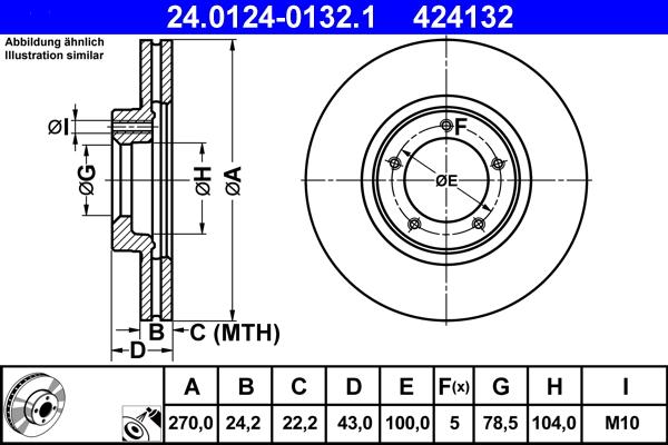 ATE 24.0124-0132.1 - Əyləc Diski furqanavto.az