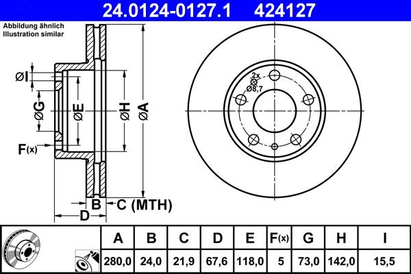 ATE 24.0124-0127.1 - Əyləc Diski furqanavto.az