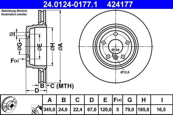 ATE 24.0124-0177.1 - Тормозной диск furqanavto.az