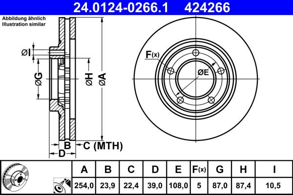 ATE 24.0124-0266.1 - Əyləc Diski furqanavto.az