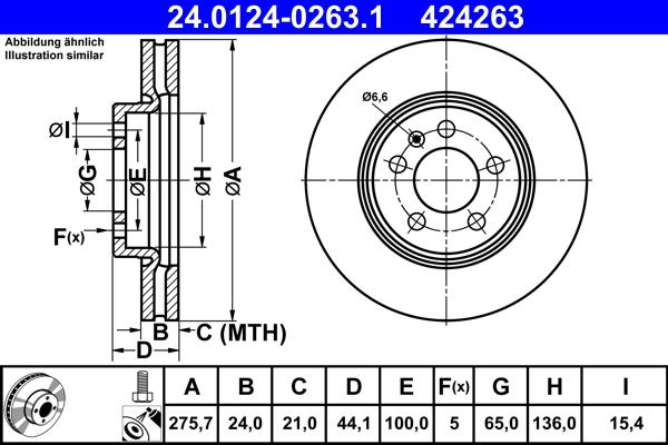 ATE 24.0124-0263.1 - Əyləc Diski furqanavto.az