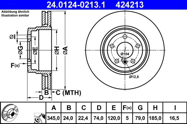 ATE 24.0124-0213.1 - Əyləc Diski furqanavto.az