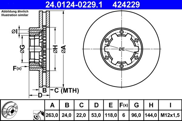 ATE 24.0124-0229.1 - Əyləc Diski furqanavto.az