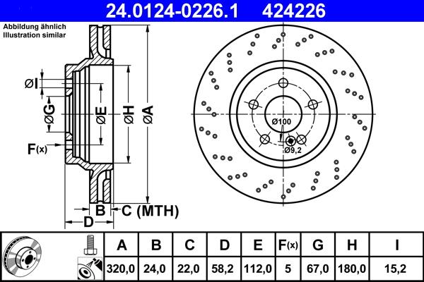 ATE 24.0124-0226.1 - Əyləc Diski furqanavto.az