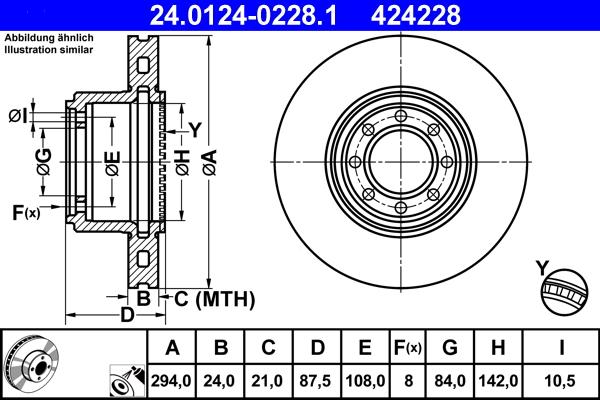 ATE 24.0124-0228.1 - Əyləc Diski furqanavto.az