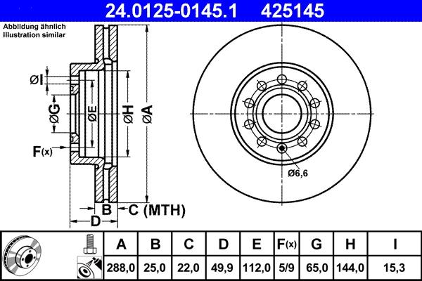 ATE 24.0125-0145.1 - Əyləc Diski furqanavto.az