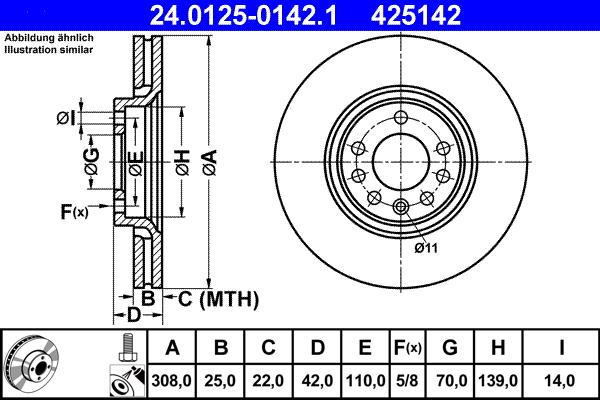 ATE 24.0125-0142.1 - Əyləc Diski furqanavto.az