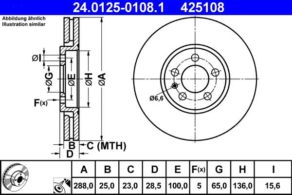 ATE 24.0125-0108.1 - Əyləc Diski furqanavto.az