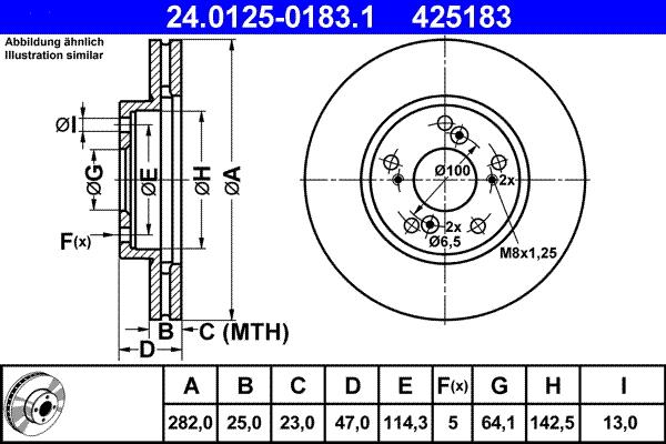 ATE 24.0125-0183.1 - Əyləc Diski furqanavto.az