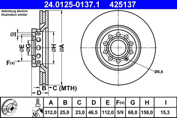 ATE 24.0125-0137.1 - Əyləc Diski furqanavto.az