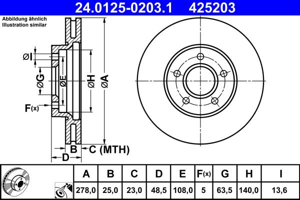 ATE 24.0125-0203.1 - Əyləc Diski furqanavto.az