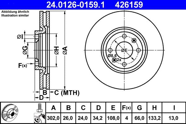 ATE 24.0126-0159.1 - Əyləc Diski furqanavto.az