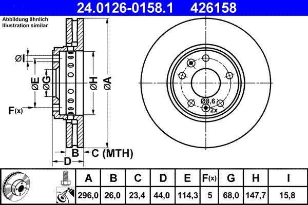 ATE 24.0126-0158.1 - Əyləc Diski furqanavto.az