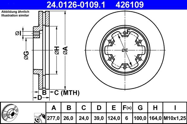 ATE 24.0126-0109.1 - Əyləc Diski furqanavto.az