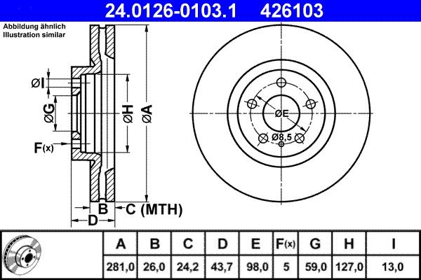 ATE 24.0126-0103.1 - Əyləc Diski furqanavto.az