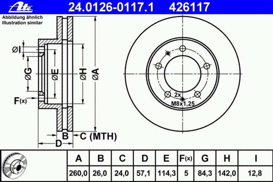 ATE 24 0126 0117 1 - Əyləc Diski furqanavto.az