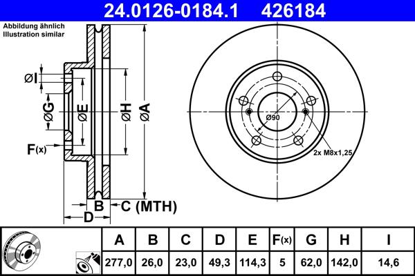 ATE 24.0126-0184.1 - Əyləc Diski furqanavto.az